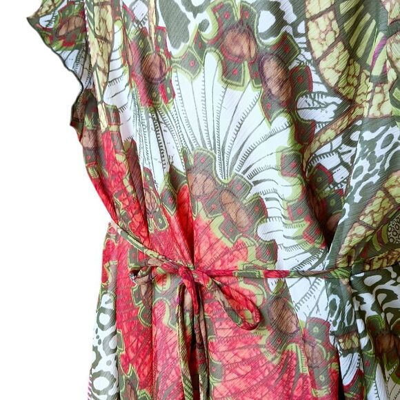 JOHN PAUL RICHARD Chiffon Blouse Summer Top Boho Print Short Sleeve Plus Size 3X - Picture 5 of 12